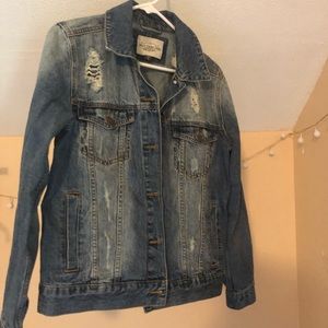 Distressed denim jacket